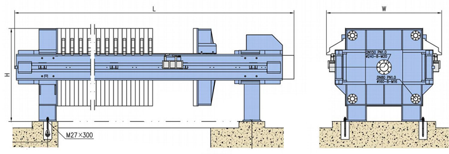 High Pressure Filter Press Drawing
