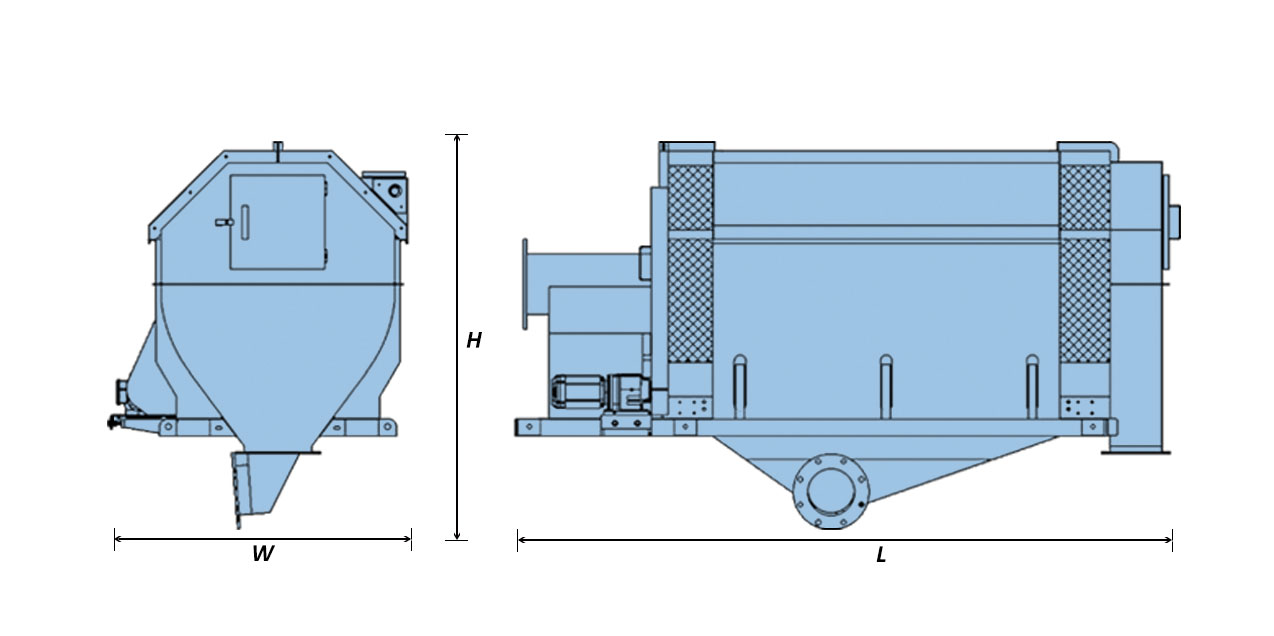 Internal-fed Rotary Drum Screen Drawing